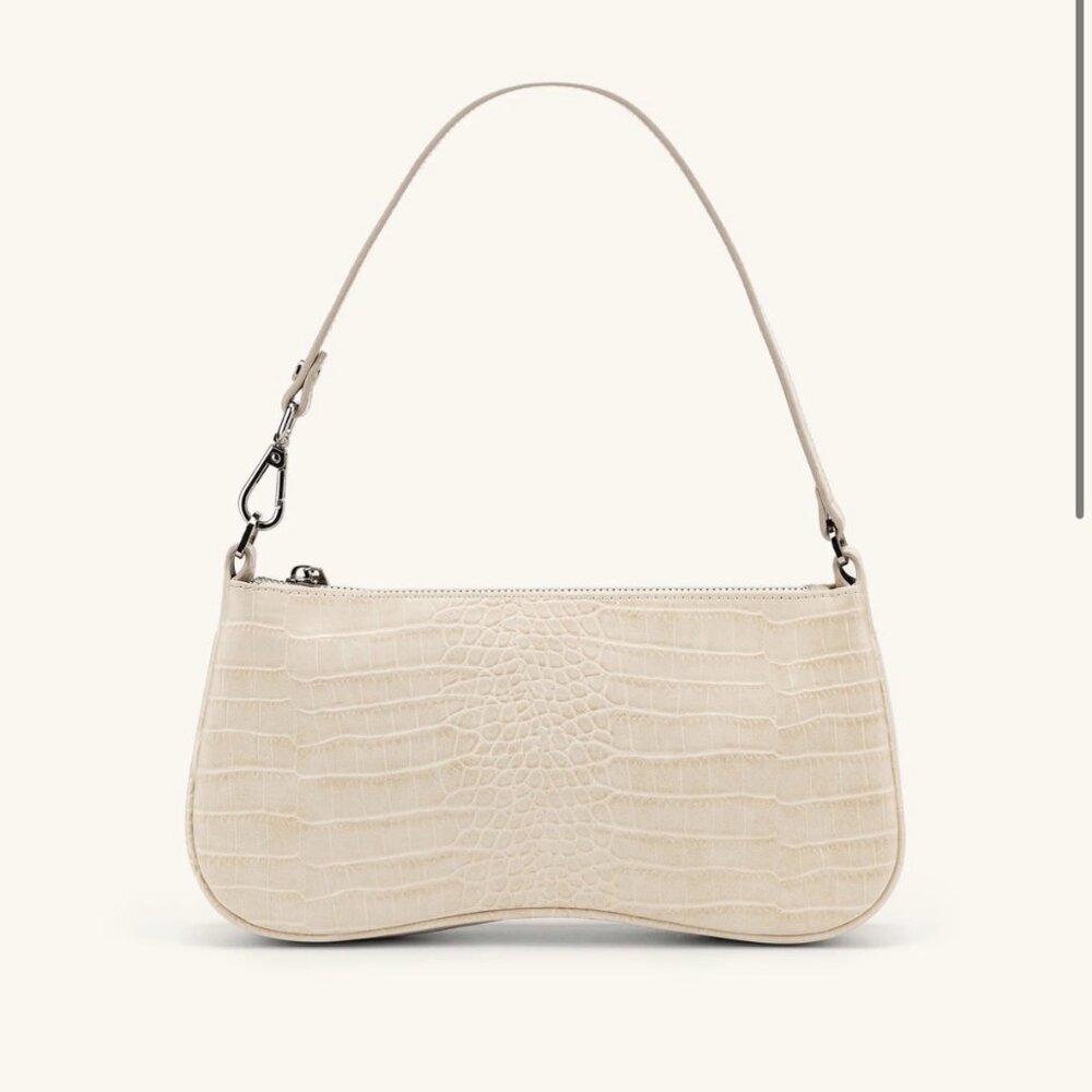 JW Pei Eva Shoulder Bag in Ivory Croc